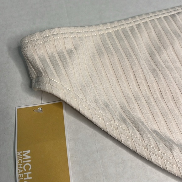 MICHAEL MICHAEL KORS RIBBED CREAM/BEIGE BIKINI MEDIUM - Picture 12 of 16